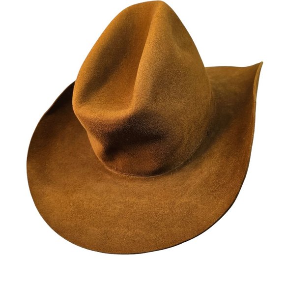 Vintage Chris Eddy Cowboy Hat Brown Wool Ltd Ed Golden Spurs Collec Mens Size 7 - Picture 2 of 11